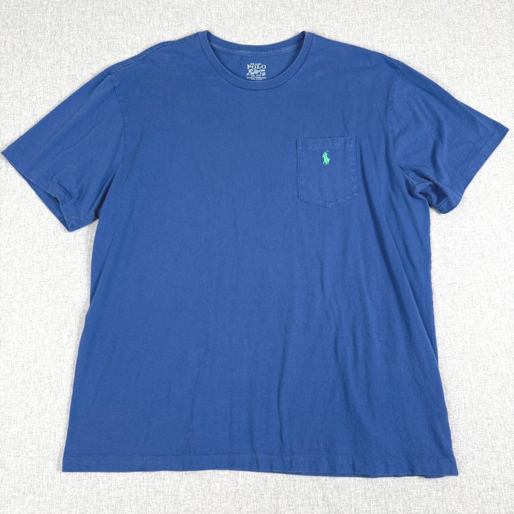 Polo Ralph Lauren Mens Blue Pocket T-Shirt XL Short Sleeve Cotton Classic